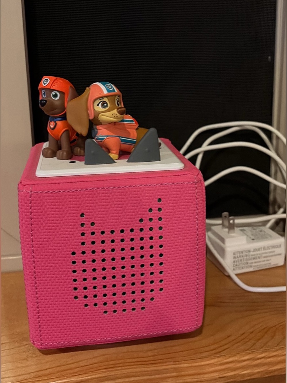 Pink Toniebox + Skye & Zuma Paw Patrol Tonies + Charger